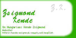 zsigmond kende business card